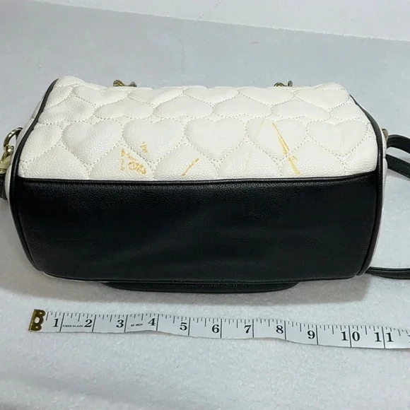 Betsey Johnson Classic Heart Quilted Sachel Handbag - Picture 10 of 15